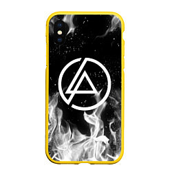 Чехол iPhone XS Max матовый LINKIN PARK, цвет: 3D-желтый