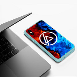 Чехол iPhone XS Max матовый LINKIN PARK, цвет: 3D-мятный — фото 2