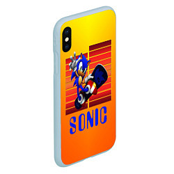 Чехол iPhone XS Max матовый Sonic - Соник, цвет: 3D-голубой — фото 2