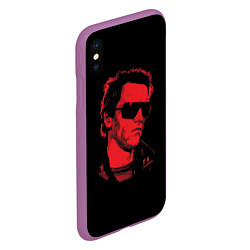 Чехол iPhone XS Max матовый The Terminator 1984, цвет: 3D-фиолетовый — фото 2