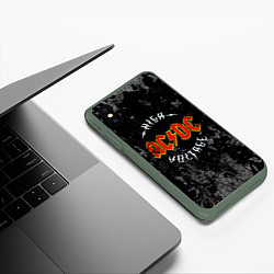 Чехол iPhone XS Max матовый ACDC, цвет: 3D-темно-зеленый — фото 2