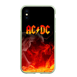 Чехол iPhone XS Max матовый ACDC, цвет: 3D-салатовый