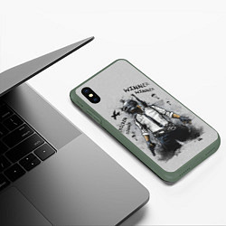 Чехол iPhone XS Max матовый PUBG, цвет: 3D-темно-зеленый — фото 2