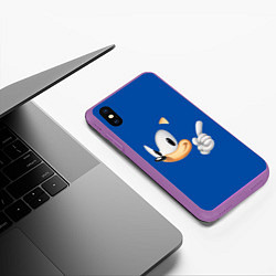 Чехол iPhone XS Max матовый Sonic, цвет: 3D-фиолетовый — фото 2