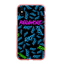 Чехол iPhone XS Max матовый Paramore RIOT!, цвет: 3D-баблгам