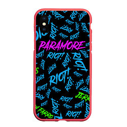 Чехол iPhone XS Max матовый Paramore RIOT!, цвет: 3D-красный