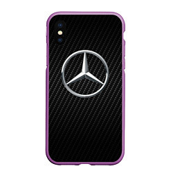 Чехол iPhone XS Max матовый MERCEDES, цвет: 3D-фиолетовый