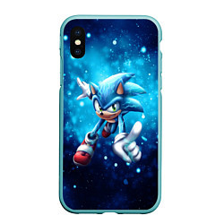 Чехол iPhone XS Max матовый SONIC, цвет: 3D-мятный