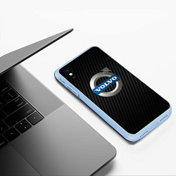 Чехол iPhone XS Max матовый VOLVO, цвет: 3D-голубой — фото 2