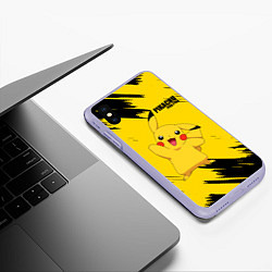 Чехол iPhone XS Max матовый PIKACHU: PIKA PIKA, цвет: 3D-светло-сиреневый — фото 2