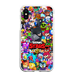 Чехол iPhone XS Max матовый BRAWL STARS CROW, цвет: 3D-белый