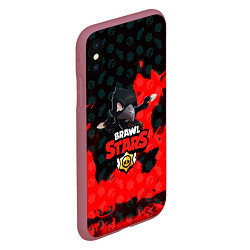 Чехол iPhone XS Max матовый BRAWL STARS:CROW, цвет: 3D-малиновый — фото 2