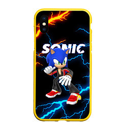 Чехол iPhone XS Max матовый SONIC, цвет: 3D-желтый