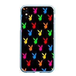Чехол iPhone XS Max матовый PLAYBOY, цвет: 3D-голубой