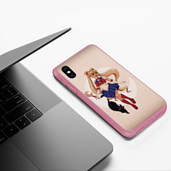 Чехол iPhone XS Max матовый Sailor Moon, цвет: 3D-малиновый — фото 2