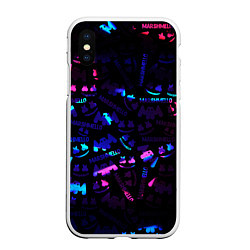 Чехол iPhone XS Max матовый MARSMELLO NEON, цвет: 3D-белый