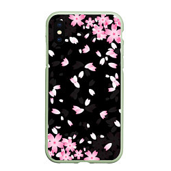 Чехол iPhone XS Max матовый САКУРА, цвет: 3D-салатовый