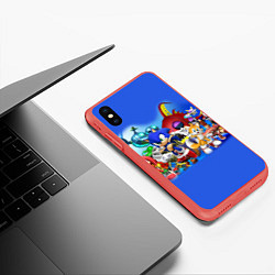 Чехол iPhone XS Max матовый SONIC, цвет: 3D-красный — фото 2