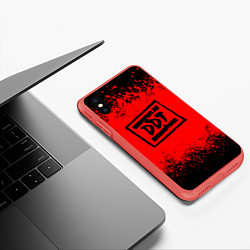 Чехол iPhone XS Max матовый ДДТ Лого, цвет: 3D-красный — фото 2