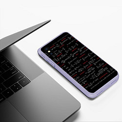 Чехол iPhone XS Max матовый Математические формулы, цвет: 3D-светло-сиреневый — фото 2