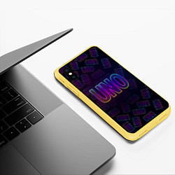 Чехол iPhone XS Max матовый Little Big: UNO, цвет: 3D-желтый — фото 2