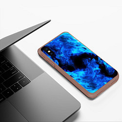 Чехол iPhone XS Max матовый СИНИЙ ОГОНЬ, цвет: 3D-коричневый — фото 2