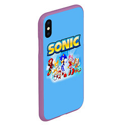 Чехол iPhone XS Max матовый SONIC, цвет: 3D-фиолетовый — фото 2