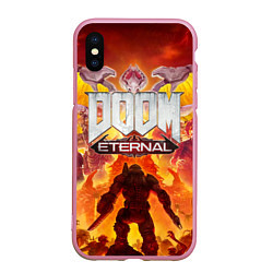 Чехол iPhone XS Max матовый DOOM Eternal, цвет: 3D-розовый