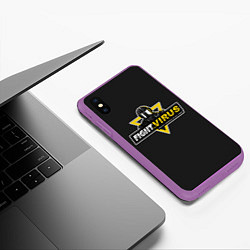 Чехол iPhone XS Max матовый COVID-19, цвет: 3D-фиолетовый — фото 2