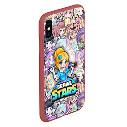 Чехол iPhone XS Max матовый BrawlStars Girls Oko, цвет: 3D-красный — фото 2