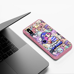 Чехол iPhone XS Max матовый BrawlStars Girls Oko, цвет: 3D-малиновый — фото 2