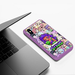 Чехол iPhone XS Max матовый BrawlStars Girls Oko, цвет: 3D-фиолетовый — фото 2