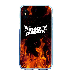 Чехол iPhone XS Max матовый Black Sabbath, цвет: 3D-голубой