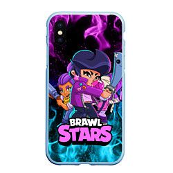 Чехол iPhone XS Max матовый BRAWL STARS BIBI, цвет: 3D-голубой