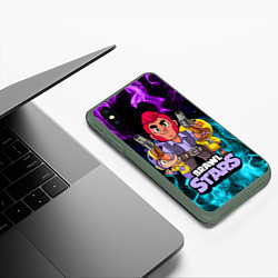 Чехол iPhone XS Max матовый BRAWL STARS COLT, цвет: 3D-темно-зеленый — фото 2