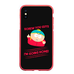 Чехол iPhone XS Max матовый Cartman, цвет: 3D-красный