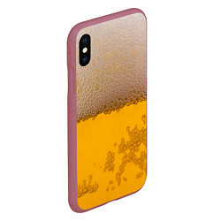 Чехол iPhone XS Max матовый Пиво, цвет: 3D-малиновый — фото 2