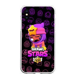 Чехол iPhone XS Max матовый Brawl Stars SANDY, цвет: 3D-белый