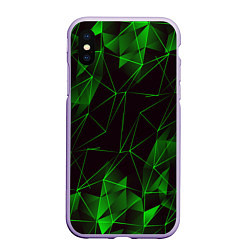 Чехол iPhone XS Max матовый GREEN STRIPES, цвет: 3D-светло-сиреневый