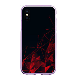Чехол iPhone XS Max матовый RED STRIPES, цвет: 3D-сиреневый