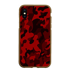 Чехол iPhone XS Max матовый RED MILITARY, цвет: 3D-коричневый