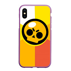 Чехол iPhone XS Max матовый BRAWL STARS, цвет: 3D-фиолетовый