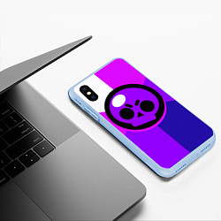 Чехол iPhone XS Max матовый BRAWL STARS, цвет: 3D-голубой — фото 2