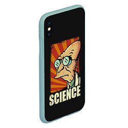 Чехол iPhone XS Max матовый Futurama Science, цвет: 3D-мятный — фото 2
