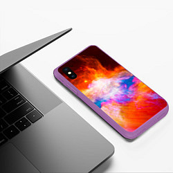 Чехол iPhone XS Max матовый Space, цвет: 3D-фиолетовый — фото 2