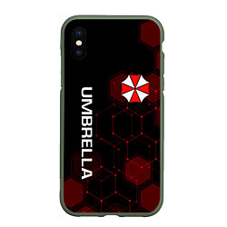 Чехол iPhone XS Max матовый UMBRELLA CORP, цвет: 3D-темно-зеленый