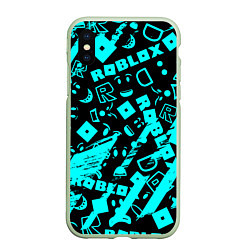 Чехол iPhone XS Max матовый Roblox, цвет: 3D-салатовый