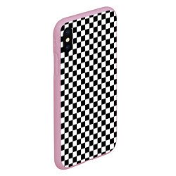 Чехол iPhone XS Max матовый Шахматка мелкая, цвет: 3D-розовый — фото 2