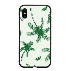 Чехол iPhone XS Max матовый Пальмовый рай, цвет: 3D-черный