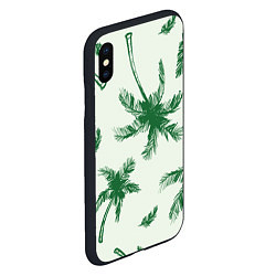 Чехол iPhone XS Max матовый Пальмовый рай, цвет: 3D-черный — фото 2